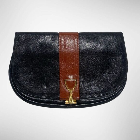 Vintage Women's Bifold Wallet Purse Black Brown Soft Genuine Leather Retro Style - Picture 1 of 12